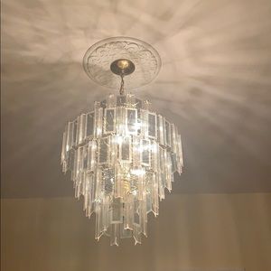 Dining room chandelier gold and acrylic lighting